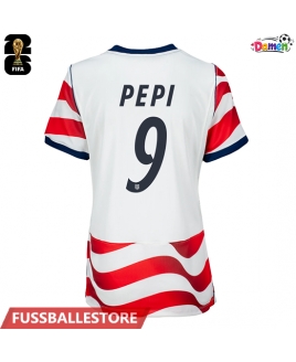 Günstige Vereinigte Staaten Ricardo Pepi #9 Heimtrikot Damen WM 2026 Kurzarm